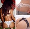 Sexy Lingerie Women's Lace Transparent Bow Panties Briefs Thong