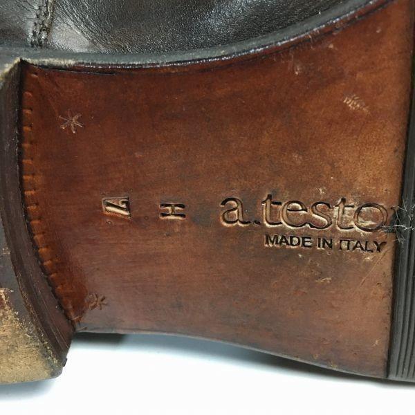 a.testoni Made in Italy Double Monk Strap Business Shoes Brown Size 7.5 (25.5cm) Men's(USED)