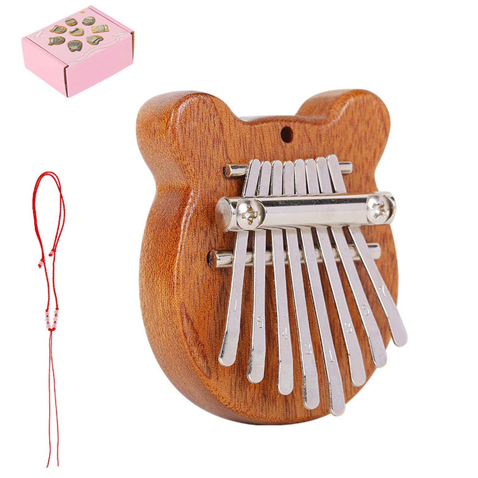 

1 шт. 8 клавиш Мини-калимба в форме медведя - Портативное пианино для большого пальца, музыкальный инструмент, подарок для ребенка, взрослого One Size коричневый