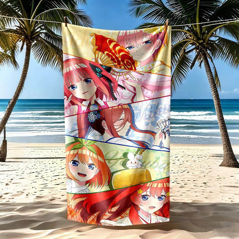 Quintessential Quintuplets1 Beach Towel Quick-Dry Soft Microfiber Comfortable Lightweight Perfect for Traveling Yoga Camping and Swimming