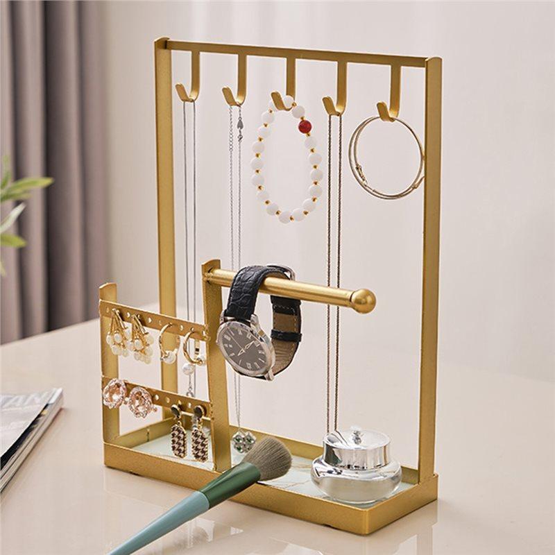 Multifunctional Jewelry Display Rack Earring Necklace Organizer Stand Women Bracelet Watch Desktop Storage Rack For Home