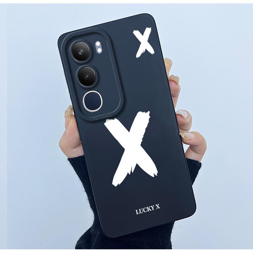For Vivo Y19s V2149 Cover Case Lucky Initial Letter Couple Silicone Soft Matte Phone Bumper for Vivo Y19s 4G Y29 5G Casing