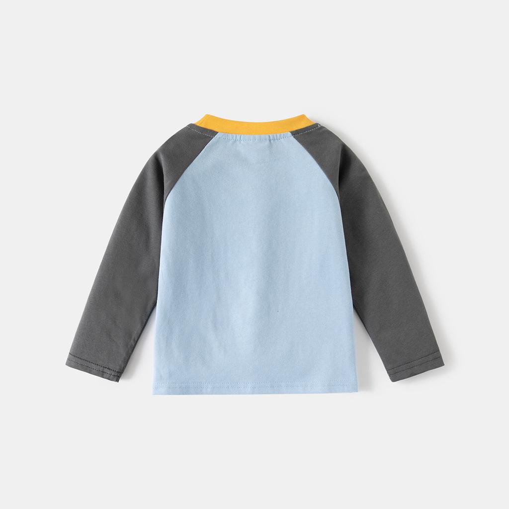 Boys' color matching long-sleeved t-shirt spring children's bottoming shirt children's clothing children's baby 2026 new top trend