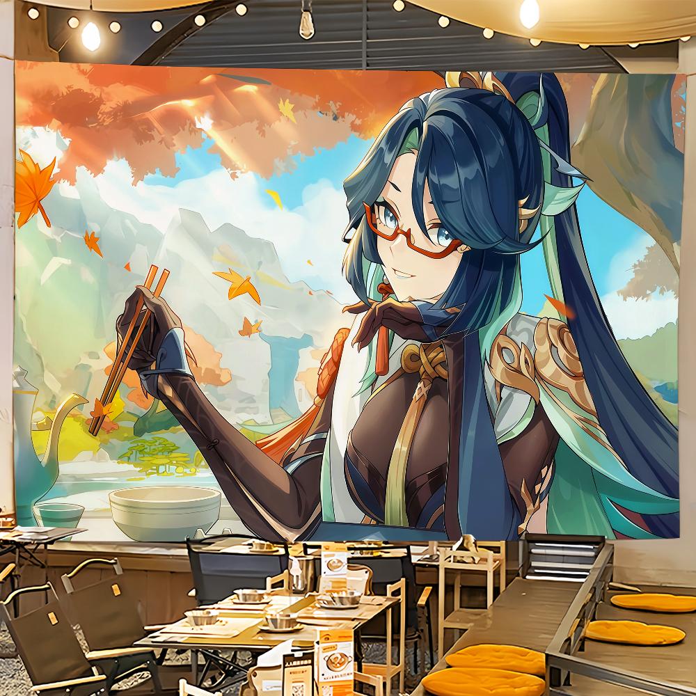 Genshin Impact Xianyun Game Art Flag For Room Dorm Camping Party Hogar Garage Living Room Bedside Wall Decor Banner Gift