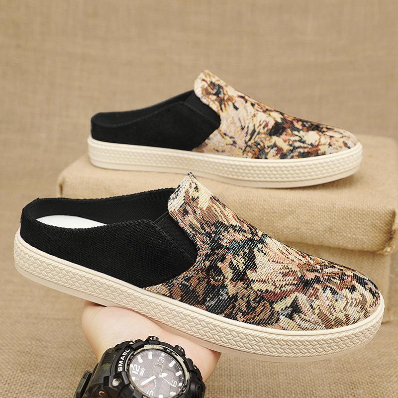 2025 Farbe gestrickte Halb-Mopp Freizeitschuhe Sommer Outdoor Mode vielseitige Tasche Kopfmopp täglich einfach leichte Hausschuhe