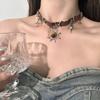 2026 New Punk Sunflower Leather Necklace Stars Vintage Pendant Chocker Necklaces for Women Couple Gift Fashion Charm Jewelry