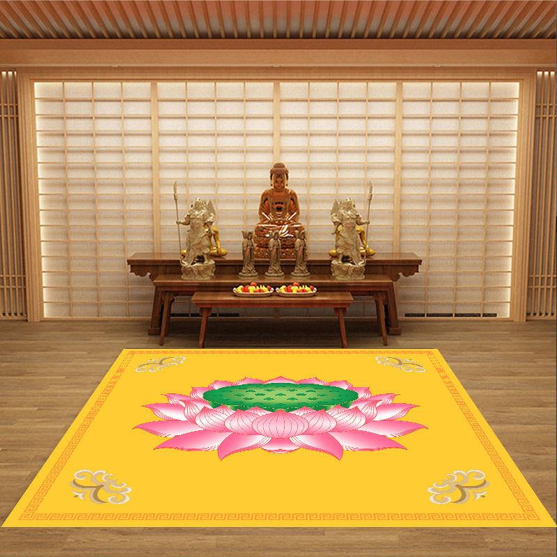 Household Buddha Hall Carpet Lotus Carpet Meditation Floor Mat Church Carpet Large Hallway Rugs European Prayer Room Carpet Mat