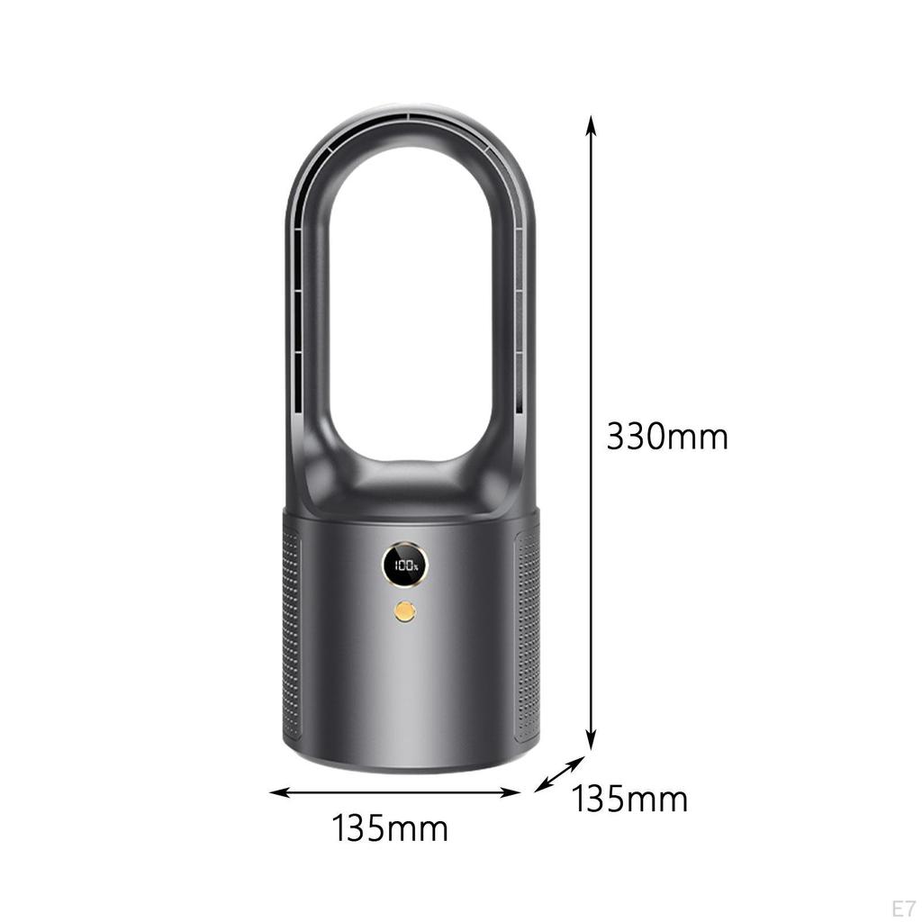 13 Inch Bladeless Fan Desktop with 6 Cooling Speeds USB Charging Touch Control for Bedroom