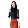 Fashion OL Blouse Black Chiffon Shirt Women Blouse Long Sleeve Summer Tops Chiffon Blouse