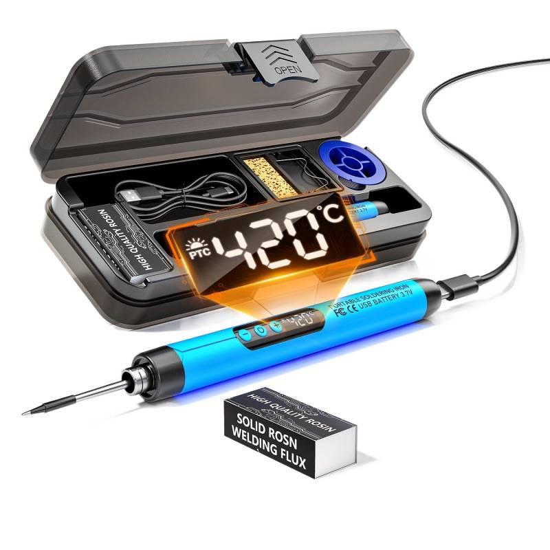 Rechargeable Digital Display Soldering Iron Kit for Home and Outdoor Repairs