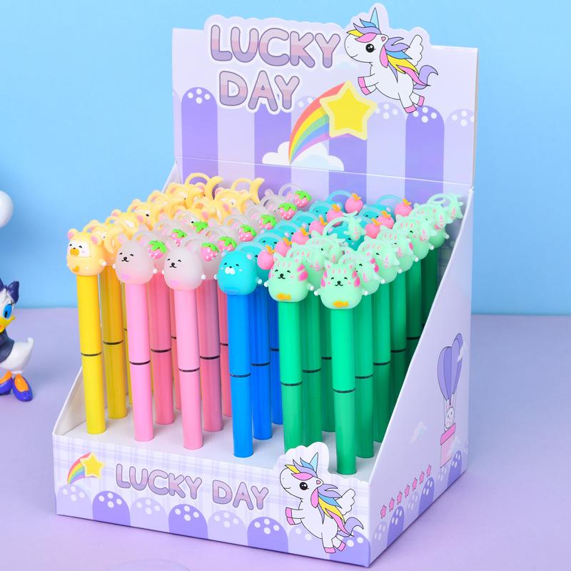 

36Pcs Cute Tentacle Animal Shape Straight Liquid Roller Neutral Pen for Students with Quick-drying Gel Pen Writing Supplies Holiday Gift Novelty Sta Random style