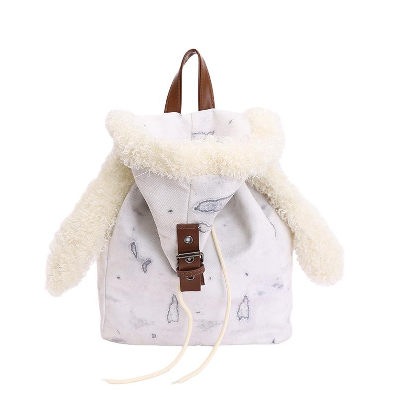 

2025 new autumn and winter lamb wool rabbit backpack women s high-end fashion niche small backpack cute fur bag