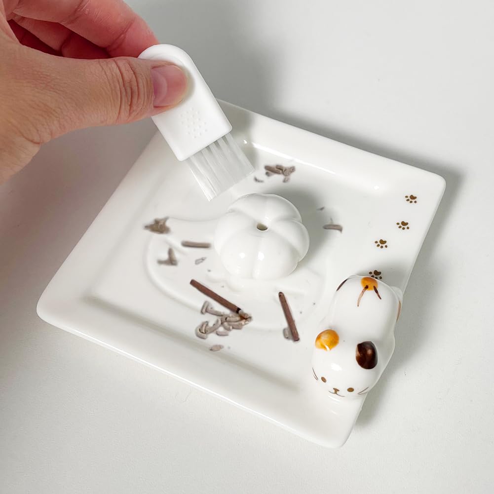 Umora Incense Holder with Cat Cute Aromatherapy Cat Incense Relaxing 3D Cat Soothing Item Design, Decor, Burner, Design, (Calico Cat)