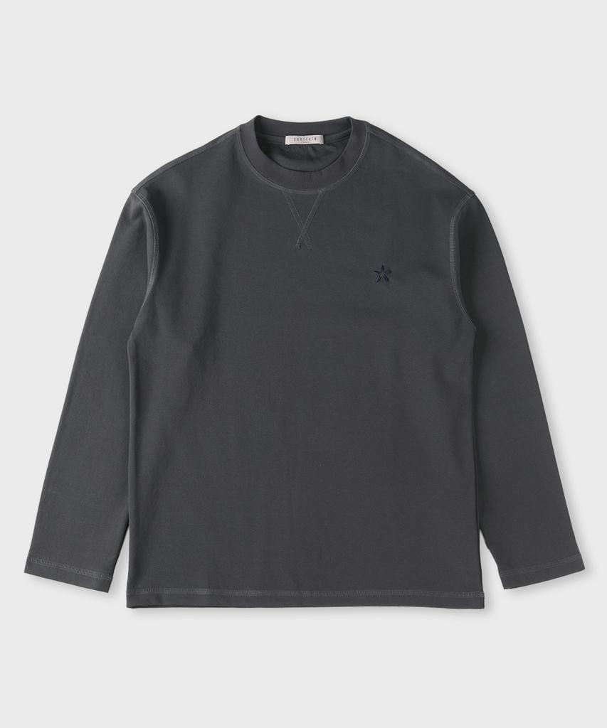 PANICALE Charcoal Basic Long Sleeve Triangle T-Shirt