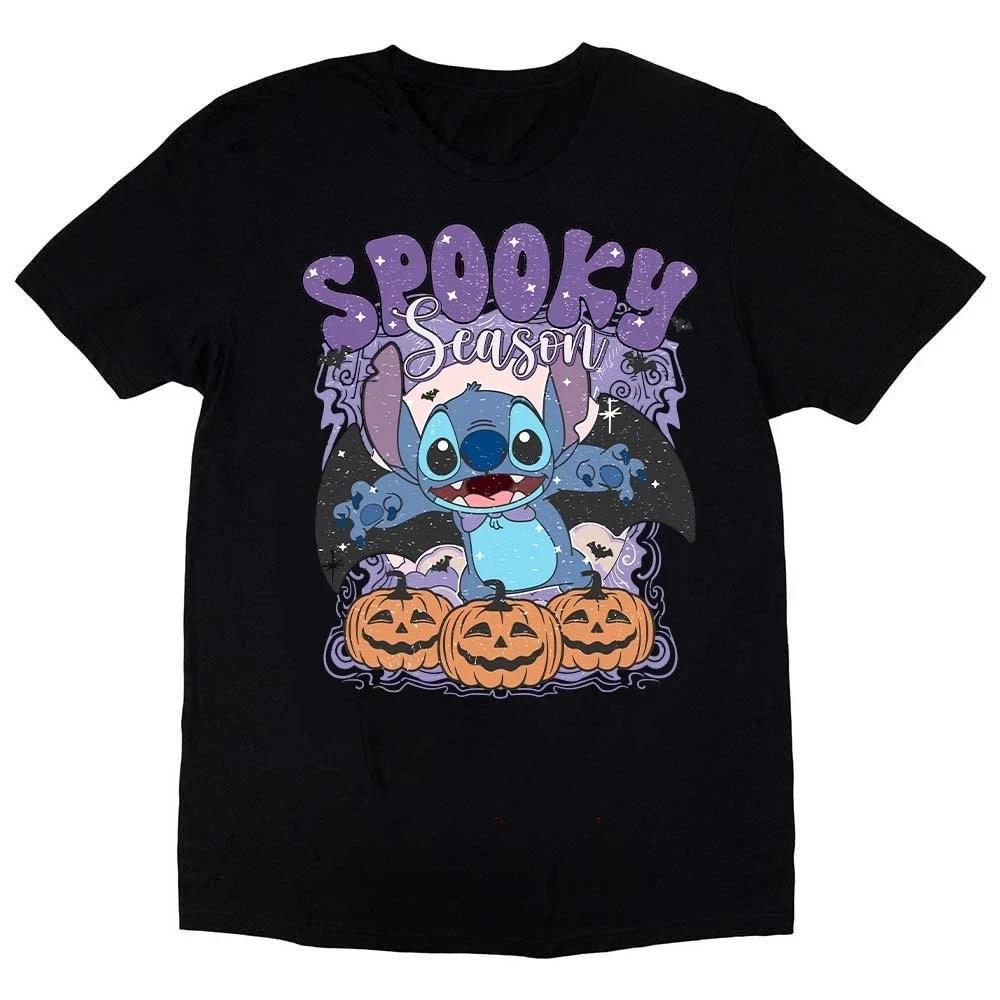 Stitch Halloween Spooky Season Black Tshirt S