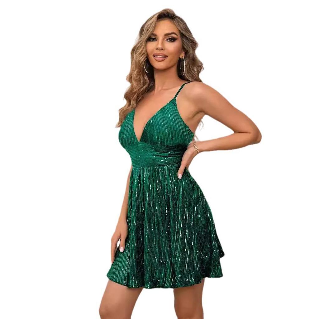 New Women's Fashion Sequin Party Evening Dress (5 Colors)