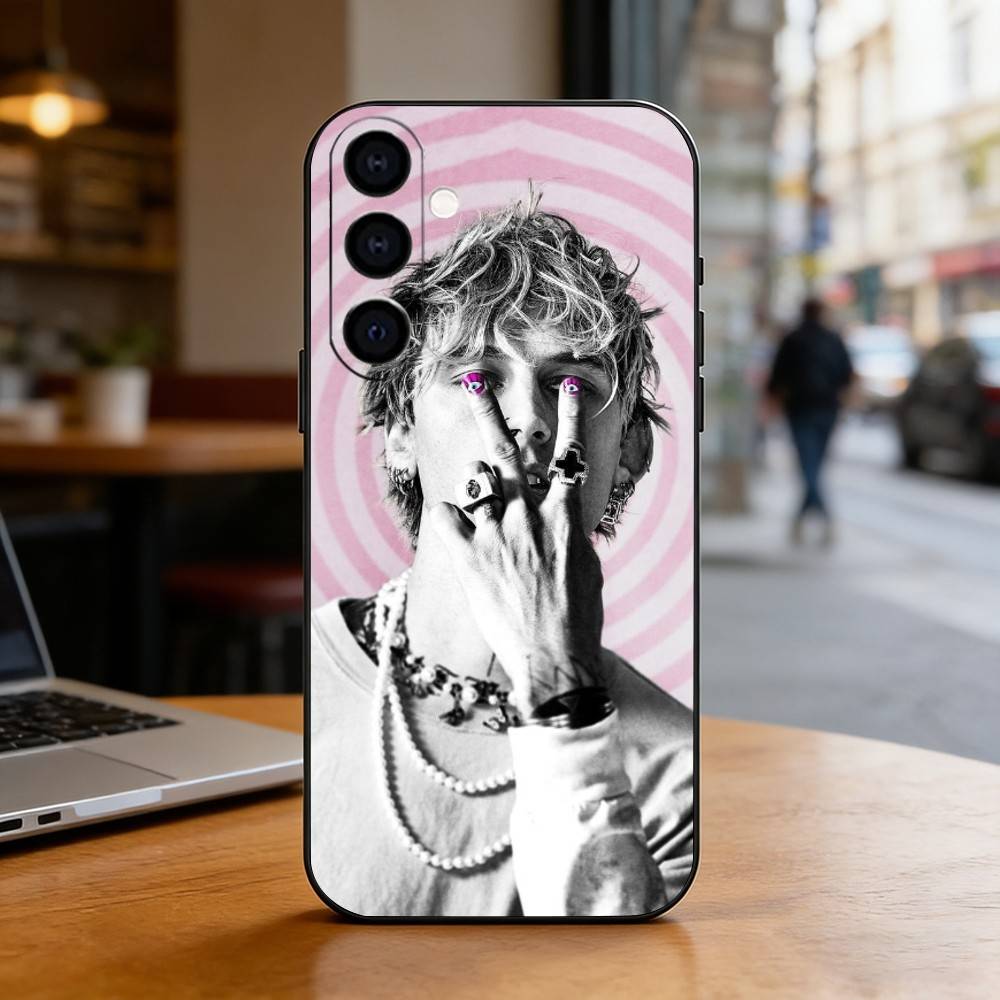 MGK Machine Gun K-Kelly Phone Case Black Silicone Soft For Samsung Galaxy A73,A72,A71,A70,A53,A52,A51 Samsung a21s