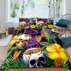Chameleon Duvet Cover Set 3D Wild Animal Theme Twin Bedding Set Wildlife Comforter Cover Boys Green Leaf Polyester Quilt Cover