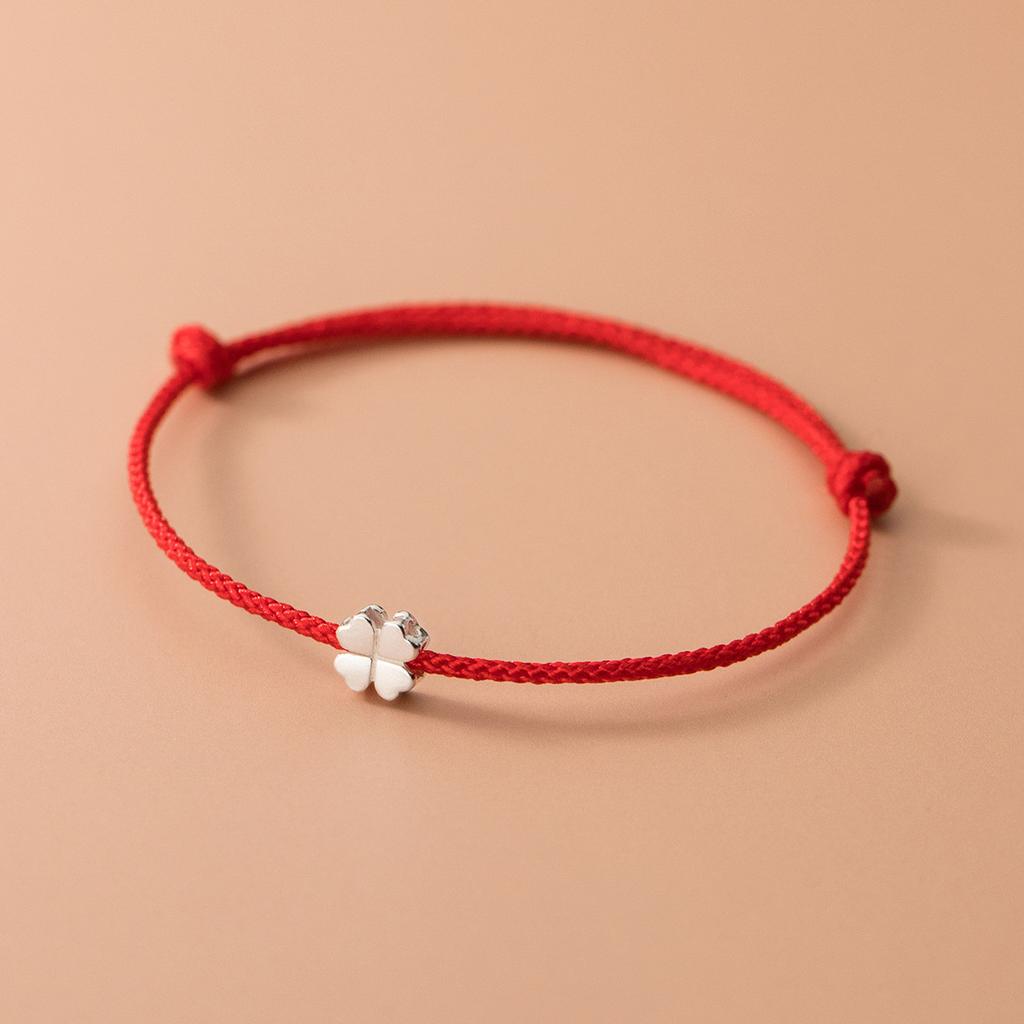 Silve Love Heart Red Rope Pull Bracele For Women Girl Minimalism Adjustable Jewelry Birthday Gift
