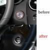 Real Carbon Fiber One-Button Start Switch Cover Trim For Benz C-Class 2015-