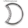 Unique Moon Shaped Nose Rings Ear Hoop Delicate Moon Shaped Nose Rings Earrings for Tragus with Diamond Embellishment