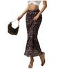 2025 Spring/Summer Leopard Print High-Waisted Slimming Skirt