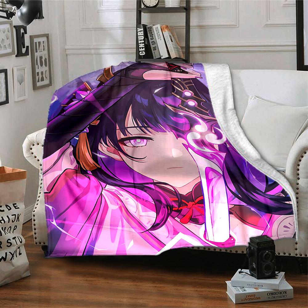 1pc Genshin Impact Beelzebul1 Blanket, Gift, for Men and Women, Soft Blanket, Good for Sofa Bed Couch Travel, Lightweight Flannel Blanket
