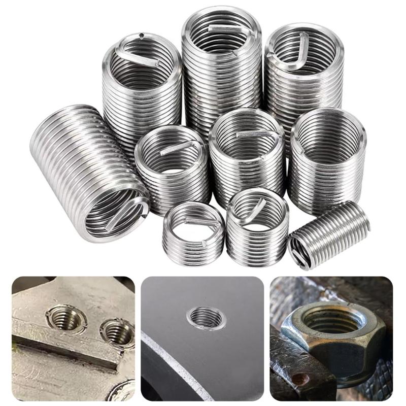 60PCS 3mm-12mm Stainless Steel Wire Screw Insert For Bolted Connections Vibration Resistant Wear Resistant Fasteners