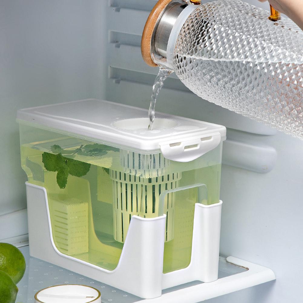 3,5L Kaltwasserkanne Große Kapazität Kanne Auslaufsicher Kühlschrank Getränkebehälter mit Hahn für Saft Getränk Limonade