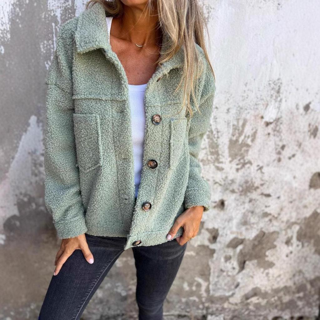 European and American Women's Semi-High Neck Zipper Pocket Plush Sweatshirt - Autumn/Winter 2025