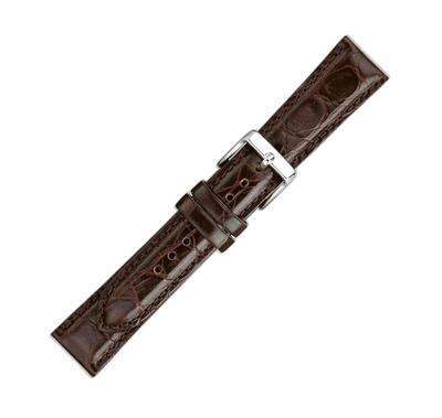 EICO Maruman Watch Cowhide Made In S Chestnut 16mm Band, (Embossed Crocodile) Japan, 12962, Brown,