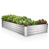 Galvanized Raised Garden Beds Outdoor 8×4×1 Ft Planter for Vegetables Flowers Silver Large Metal Garden Box Patented Tool-Free