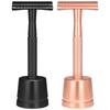 Luxurious Women's Metal Shaver With Stand and 5 Double Edge Blading Shaving Stand Comfortable Shave