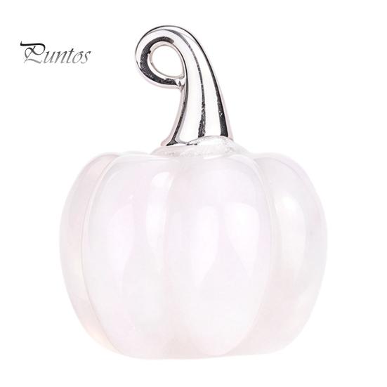 Colorful Pumpkin Charms Natural Crystal Pendant, Mini Carved Stone Charm with Halloween Decorations for Home Metal Hook, Micro Landscape Decor,