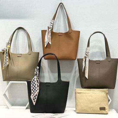 Cowhide Shoulder Women's Bag, Large-capacity Messenger Tote Bag, Women's, Fashionable and Simple Shopping Bag.