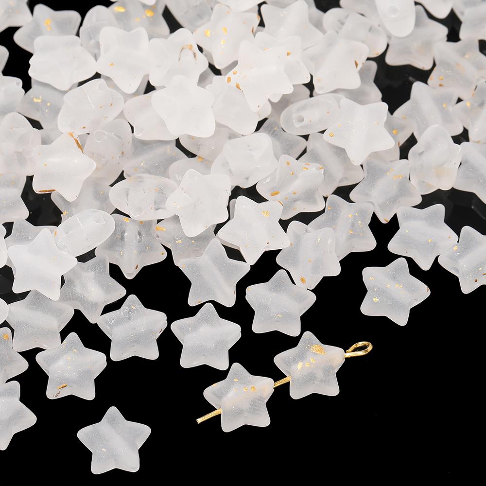 50pcs Acrylic Colorful Beads Star Shaped Spacer Beads for DIY Necklaces Bracelets Keychains Earrings Jewelry Making Accessories