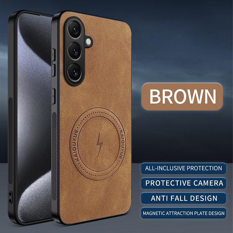 For Samsung A37 A57 Sheepskin Vintage Magnetic Leather Soft Case For Samsung Galaxy A57 Silicone Bumper Matte Phone Cover Shell
