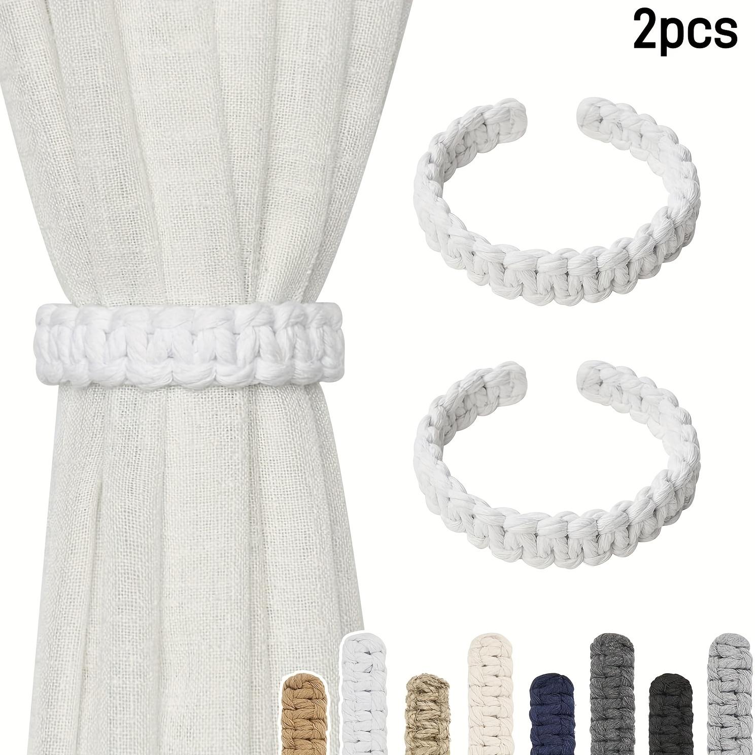 

2 шт. Пеньковая веревка Подхват для штор Веревка Ручной работы Разнообразие Хлопковая нить Задняя шнуровка Подходит для украшения дома и офиса 2 белый
