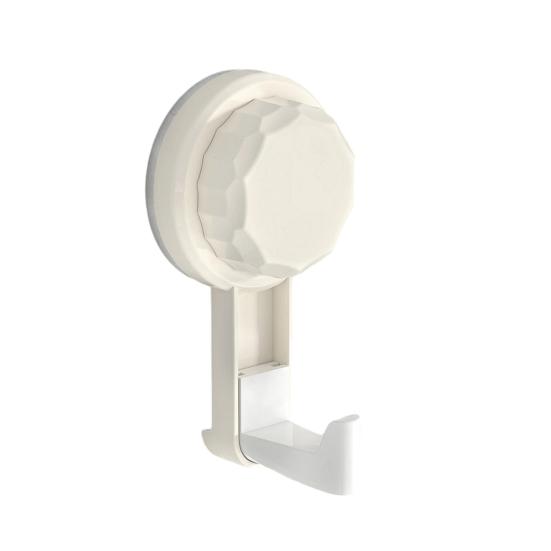 Rotating Suction Cup Hook with Vacuum Lock Heavy-Duty No-Drill Adhesive Hook for Bathroom Kitchen Door Removable Reusable Space-Saving Organizer for