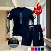 Men's Cross Print Mesh Short Sleeve T-shirt and Shorts Set - Summer Sportswear
