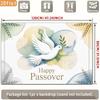 2D Passover Photography Backdrop White Dove with Olive Branch Watercolor Background