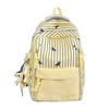 Striped Backpack with Horse Pattern and Front Pocket for School and Daily Use