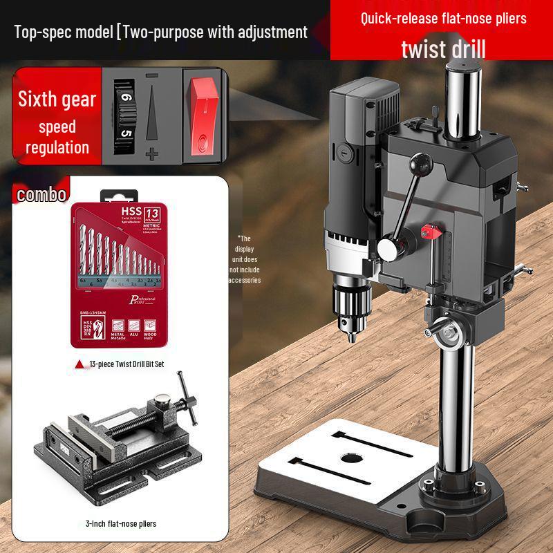 High-Precision 220V Bench Drill: Industrial Grade, Multi-Functional, High Power Milling & Drilling Machine for Households.