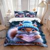 3-teiliges Anime-Eichhörnchen-Bettwäsche-Set, Enthält einen Bettbezug und zwei Kissenbezüge (Kein Kern), Festliches Geschenk für Schlafzimmerdekoration, Polyesterstoff, Ca