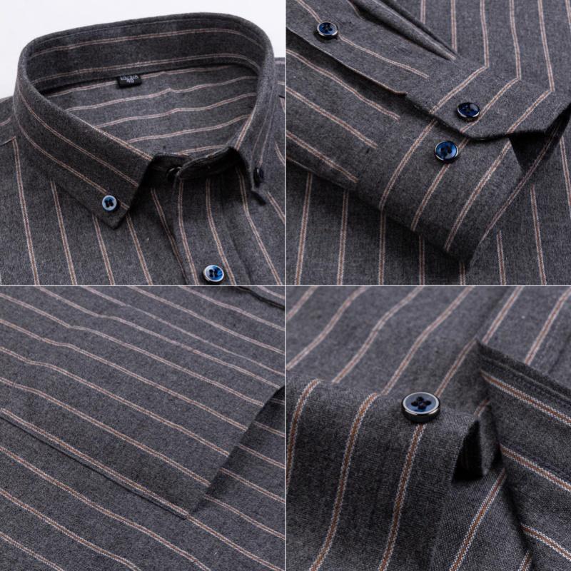 New 100% Pure Cotton Shirt Men's Plaid Shirt Long Sleeve Regular Fit Men Casual Soft Comfortable Flannel Social Shirts S-4XL