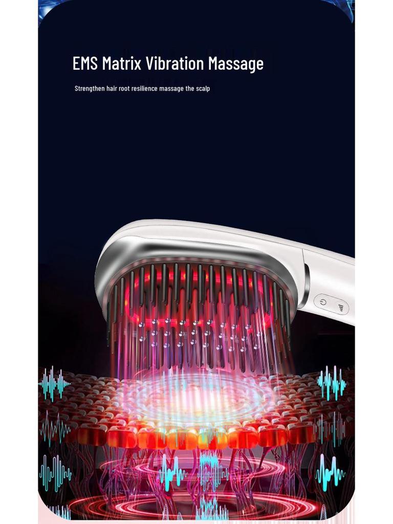 Scalp Massaging Comb with Negative Ion & LED Light Therapy for Hair Growth