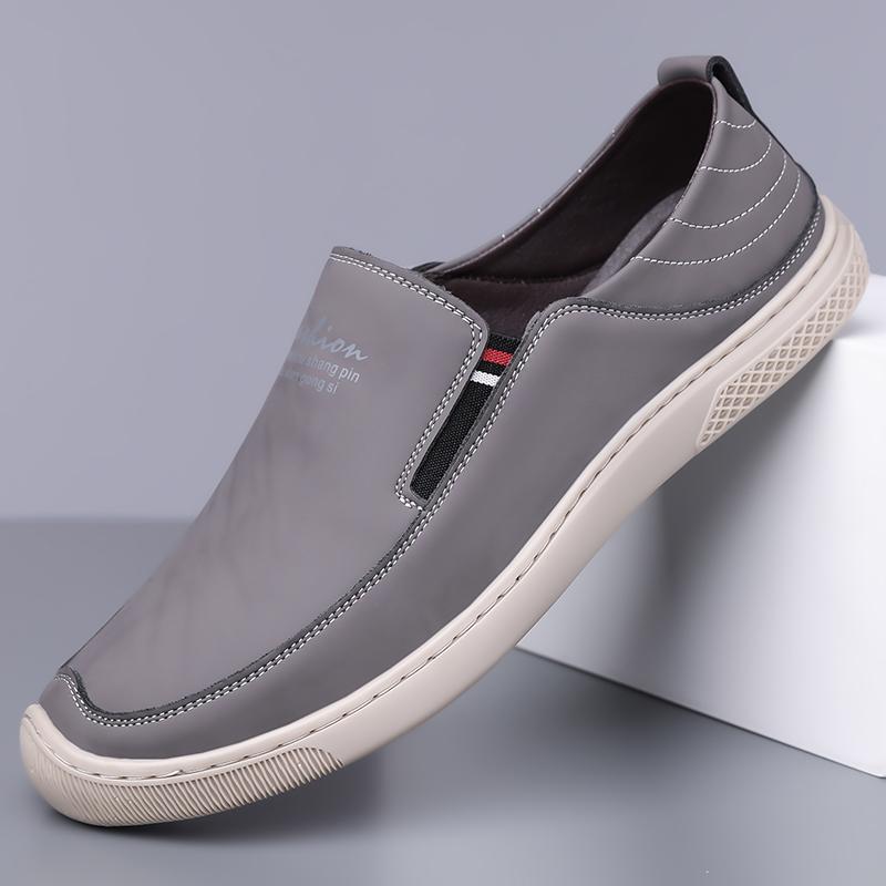 Men Leather Shoes Breathable Business Summer Slip On Loafers Man Casual Black Flats Driving Walking Shoes Moccasins