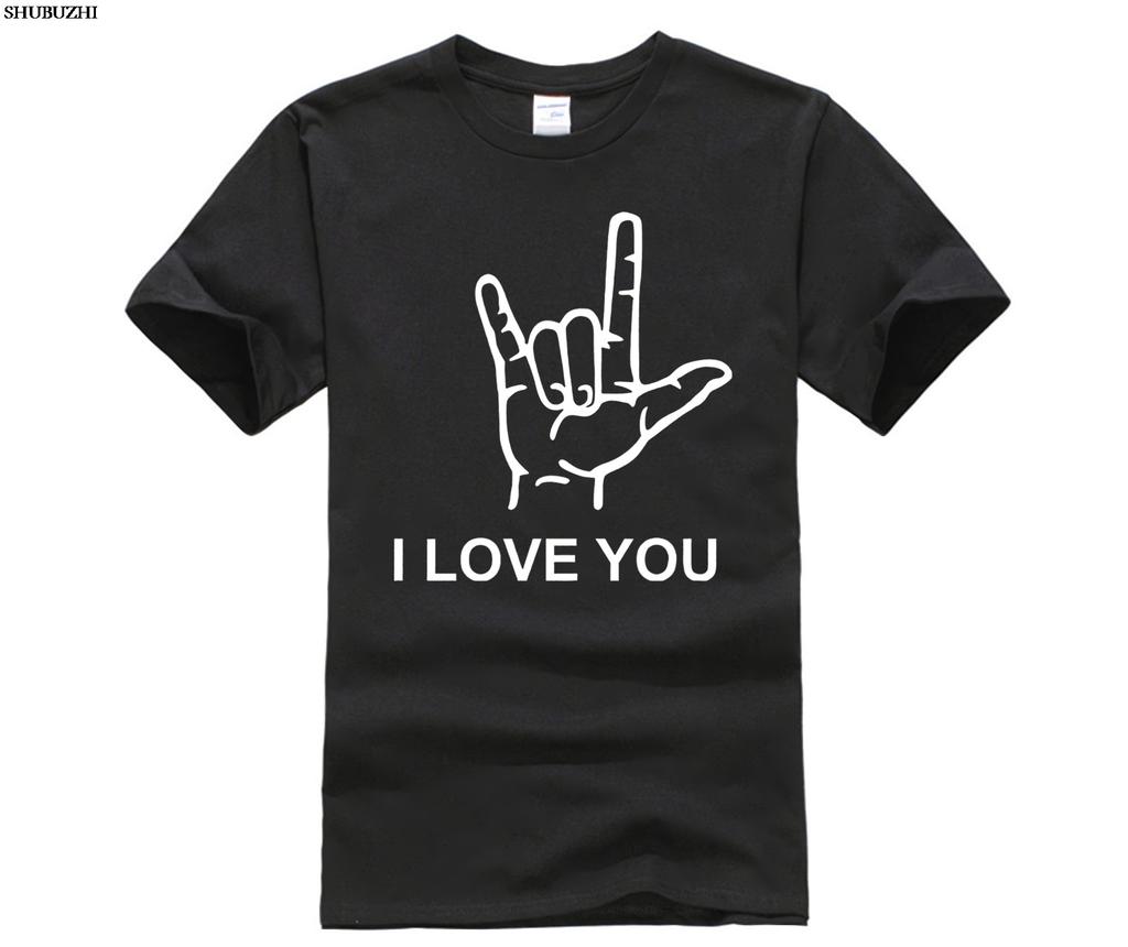 I Love You American Sign Language Valentines Day Unisex Fashion Streetwear Tshirt Brand Cotton Tees Drop Shipping