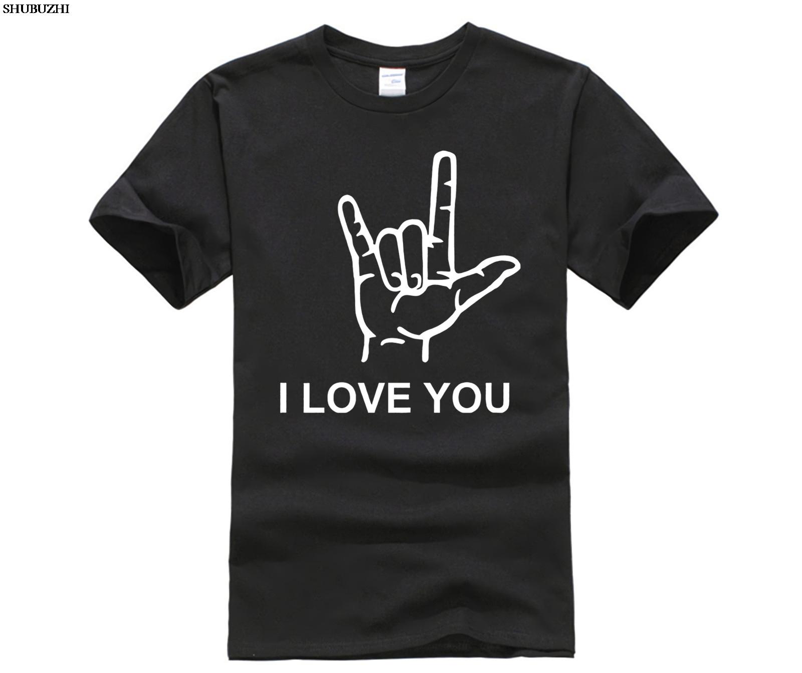 I Love You American Sign Language Valentines Day Unisex fashion streetwear tshirt Brand Cotton tees Drop Shipping S
