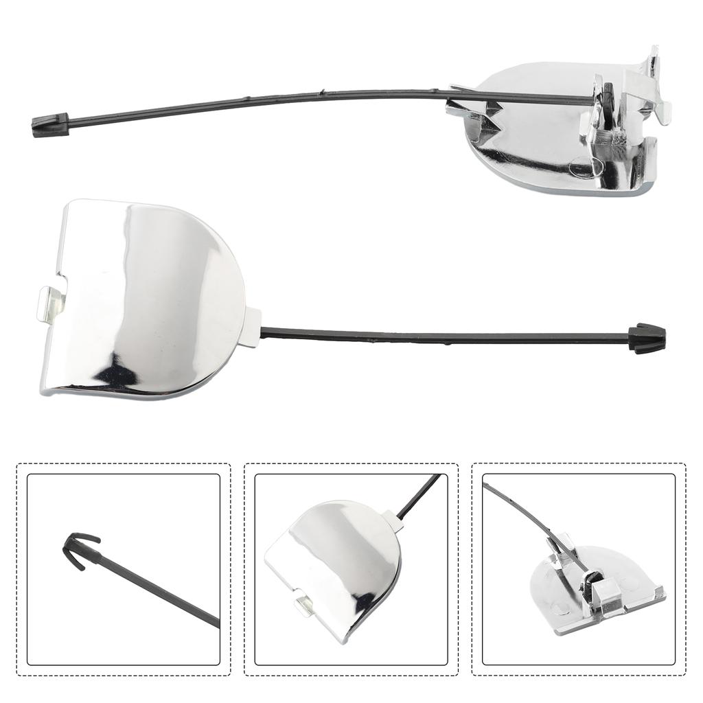 For 500 Rear Bumper Towing Eye Cover Replacement Chrome OEM 735455393 Compatible with 500 2007-2012 Trailer Cover